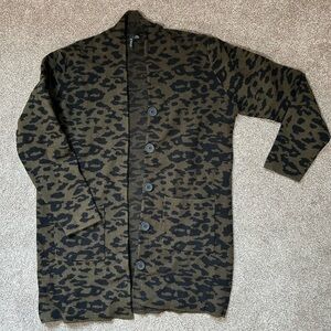 Leopard Print Cardigan Sweater